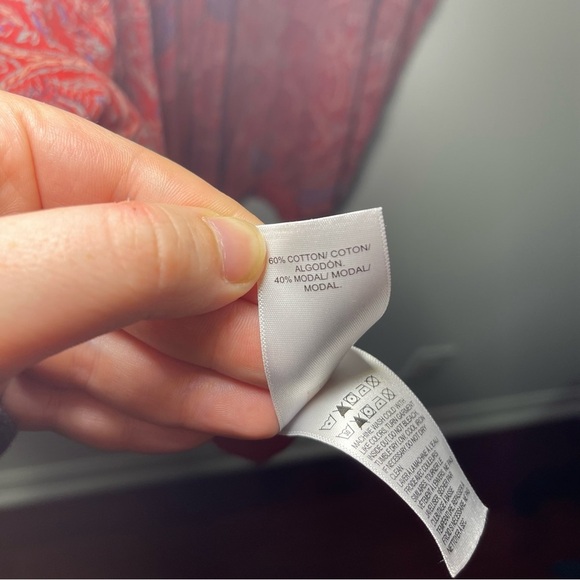 Lucky Brand women’s Red casualPaisley Boho peasant Tunic T-shirt Top size 3X - Picture 9 of 11